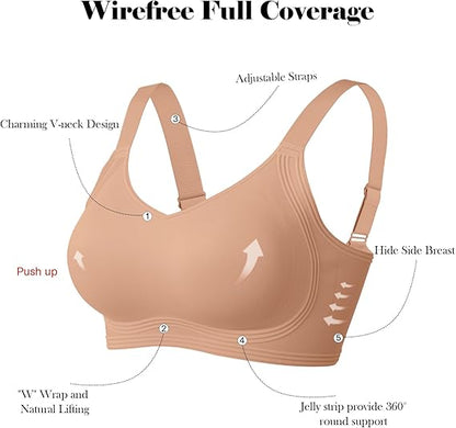 Flawless Full-Coverage Push Up No Underwire Bra