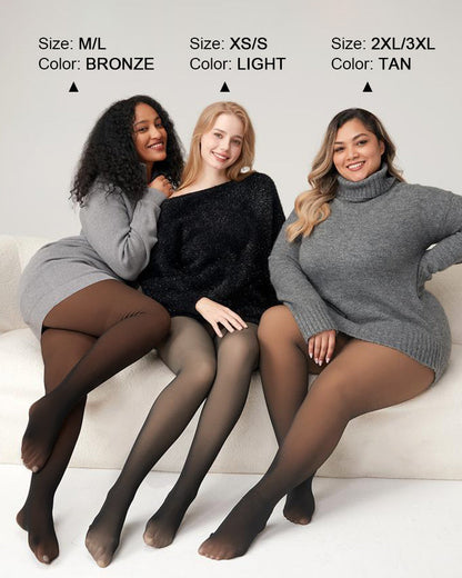 Warm Fleece Tights Slim Fit Tummy Control For Every Skin Tone