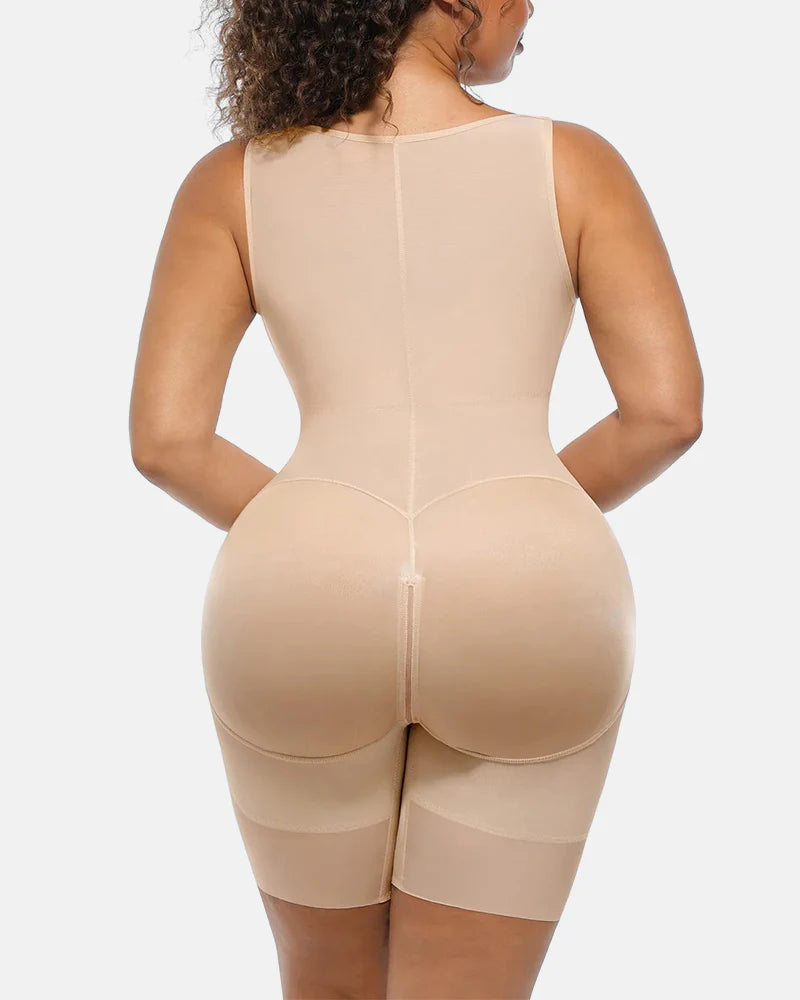 Tummy Control Postpartum Faja Body Shaper with Zipper Crotch