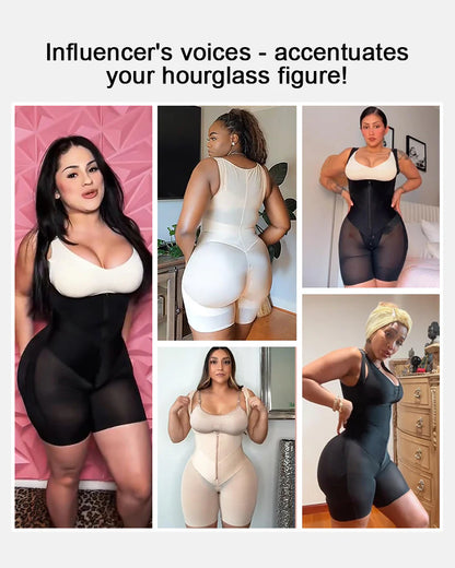 Tummy Control Postpartum Faja Body Shaper with Zipper Crotch