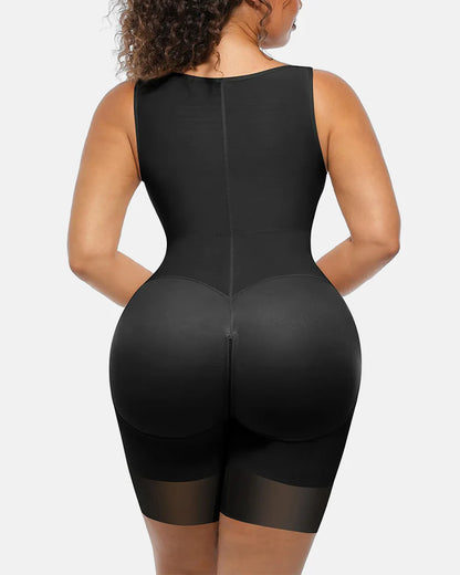 Tummy Control Postpartum Faja Body Shaper with Zipper Crotch
